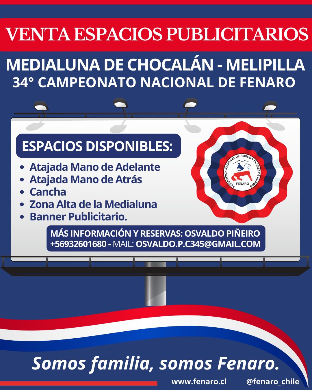 Venta de Espacios Publicitarios, 34° Campeonato Nacional en Medialuna de Chocalán