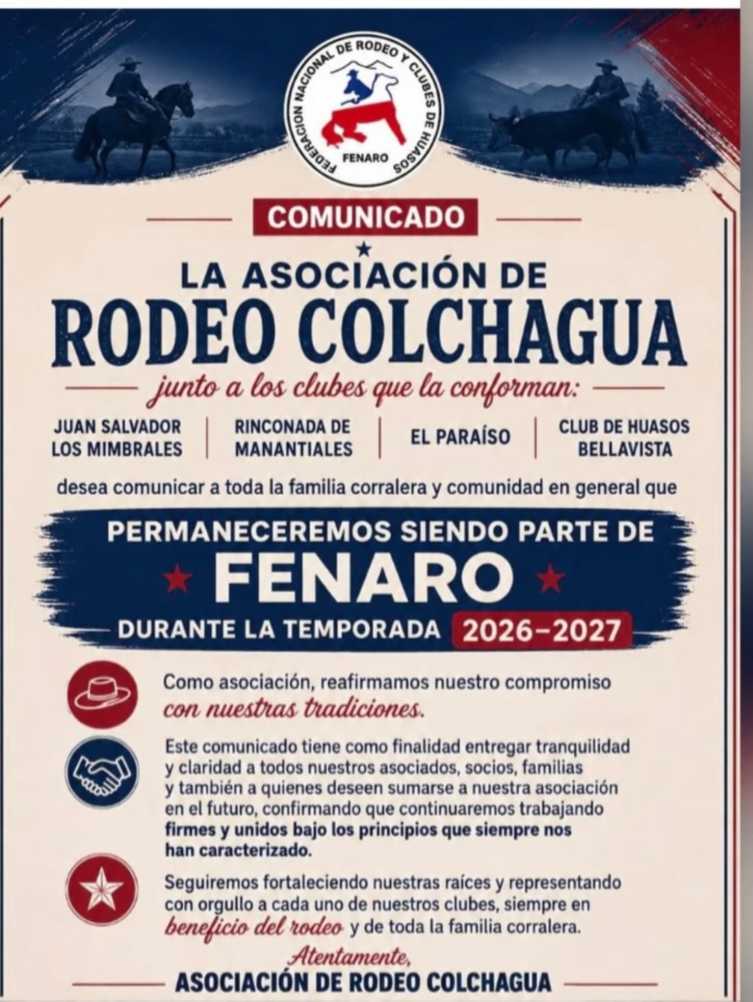 Comunicado Asociación Colchagua