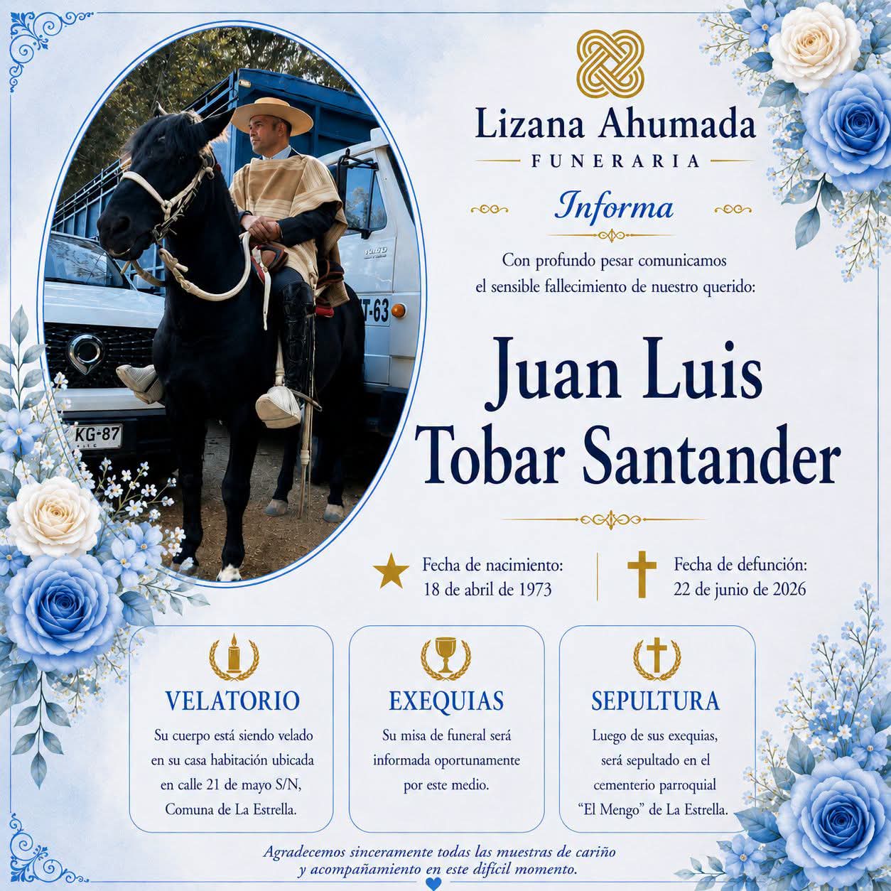 Condolencias para la Familia Tobar del Pino