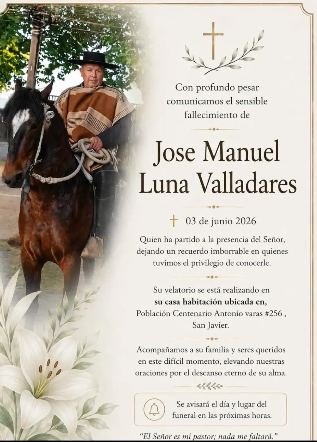 Condolencias para la Familia Luna Valladares