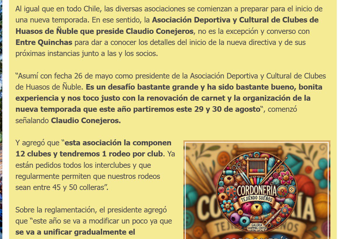 Asociación de Clubes de Huasos de Ñuble se encuentra ad portas de su charla técnica y de iniciar una nueva temporada