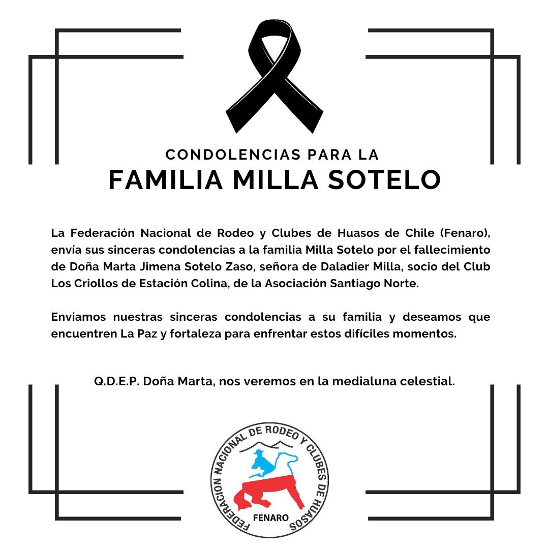 Condolencias para la Familia Milla Sotelo