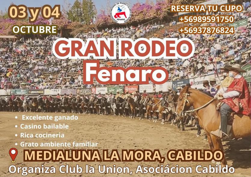 Rodeo Club La Unión, Asociación Cabildo, 3 y 4 octubre 2026